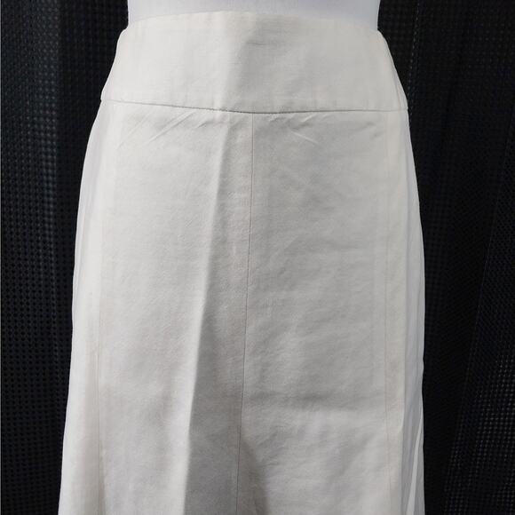 LIZ! FABULOUSLY LUXE CREAM LINEN BLEND FLARED/FULL SKIRT, LINED! SZ 12 - Picture 3 of 9
